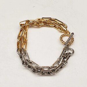 Silver and Gold 2 Tone Gold Plated Bracelet